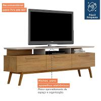 Rack Para Tv São Paulo Até 70 Polegadas 1 Porta Valdemóveis Cinamomo Com Off White - 3