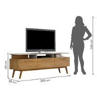 Rack Para Tv São Paulo Até 70 Polegadas 1 Porta Valdemóveis Cinamomo Com Off White - 5