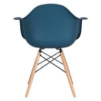 Mesa Redonda Eames 100 Cm Branco + 4 Cadeiras Eiffel Daw Azul Petróleo Azul Petróleo - 3