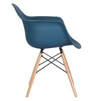 Mesa Redonda Eames 100 Cm Branco + 4 Cadeiras Eiffel Daw Azul Petróleo Azul Petróleo