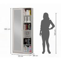 Armário Multiuso João Pessoa 1 Porta Com Espelho Valdemóveis Branco - 3