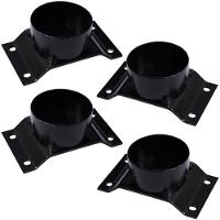 Kit 4 Chapinhas Elevada Com Tubo Pés Palito Rosca 5/16 Preto - 1