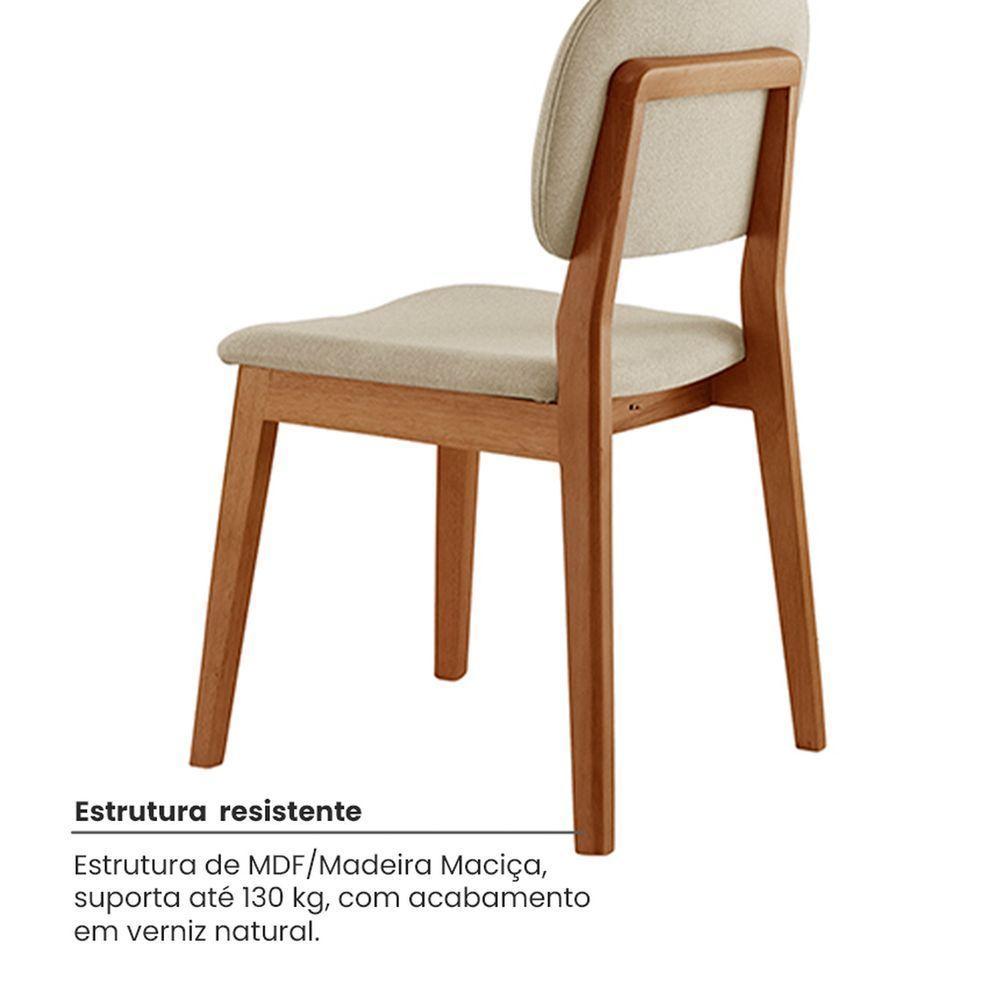 Kit 2 Cadeiras Évora - Móveis Minas Veludo Bege - 4