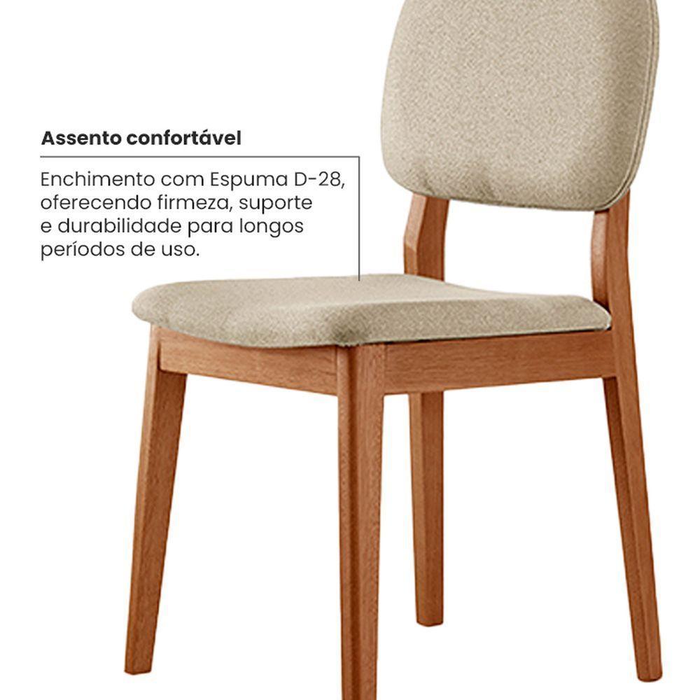 Kit 2 Cadeiras Évora - Móveis Minas Veludo Bege - 5