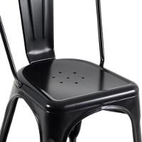 Kit 3 Cadeiras Tolix Iron Design Preto Fosco Aço Industrial Sala Cozinha Jantar Bar