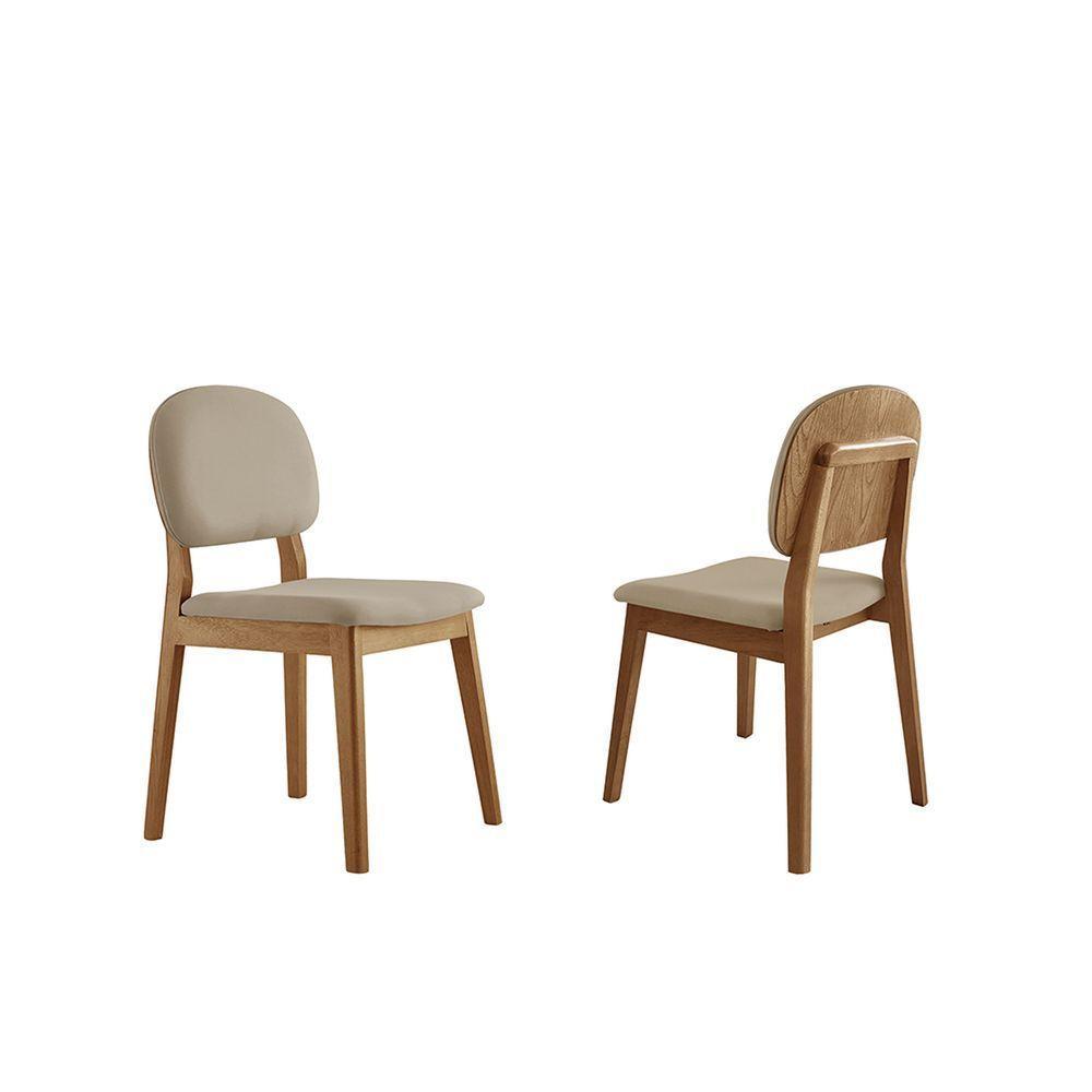 Kit 2 Cadeiras Siena - Móveis Minas Linho Cinza - 2