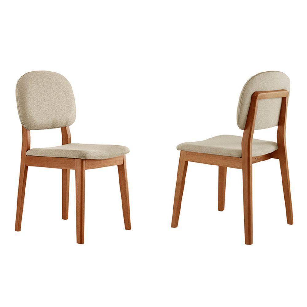 Kit 2 Cadeiras évora - Móveis Minas Linho Bege - 1