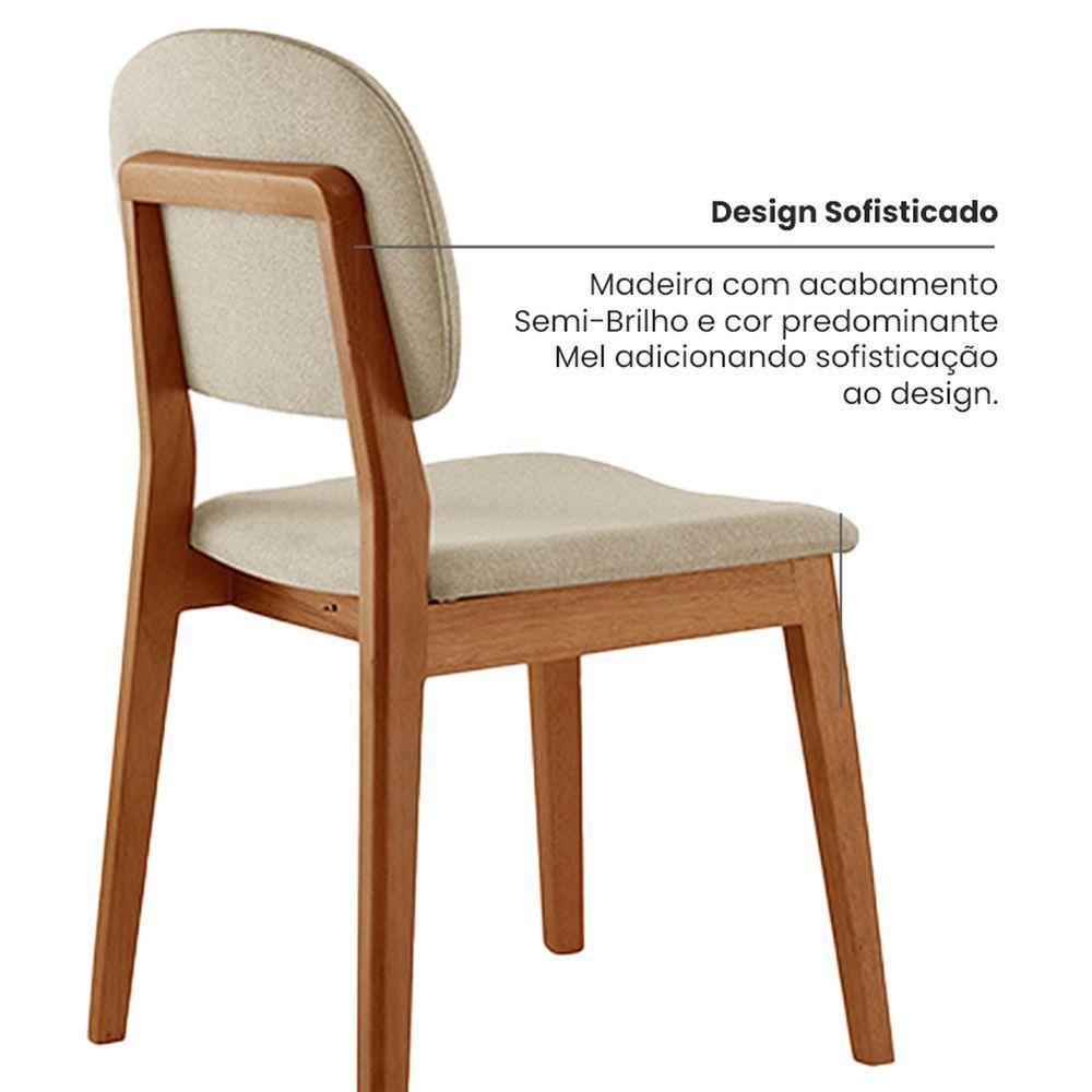 Kit 2 Cadeiras évora - Móveis Minas Linho Bege - 3