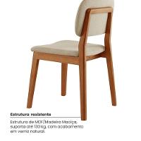 Kit 2 Cadeiras évora - Móveis Minas Linho Bege