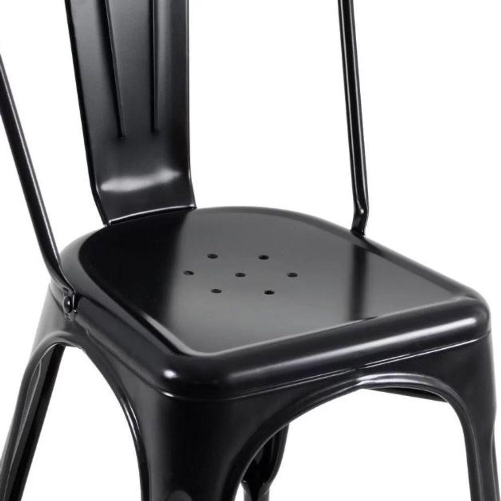 Kit 10 Cadeiras Tolix Fosca ? Aço Industrial Preto, Estilo Retrô Para Sala, Cozinha Ou Escritório - 4