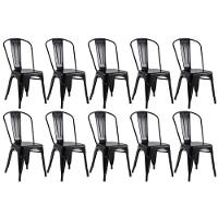 Kit 10 Cadeiras Tolix Fosca ? Aço Industrial Preto, Estilo Retrô Para Sala, Cozinha Ou Escritório - 1