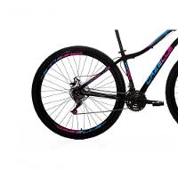 Bicicleta Cazelle Veneza Aro 29, Quadro 15.5, Freio A Disco Dianteiro E Traseiro, 21 Marchas Preto/adesivo Azul/vermelho - 3