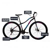 Bicicleta Cazelle Veneza Aro 29, Quadro 15.5, Freio A Disco Dianteiro E Traseiro, 21 Marchas Preto/adesivo Azul/vermelho - 5