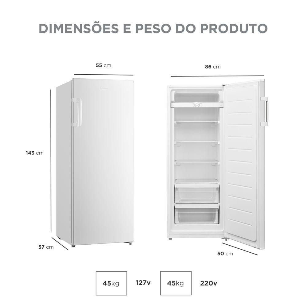 Freezer Vertical Midea 1 Porta 196L 2 Em 1 Branco MDRU276FZA011 110V - 5