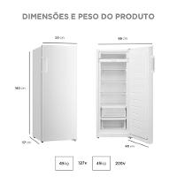 Freezer Vertical Midea 1 Porta 196L 2 Em 1 Branco MDRU276FZA011 110V - 5
