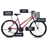 Bicicleta Colli Cazelle Allegra Aro 26 Freio V-brake Quadro 18 Rosa Neon - 5