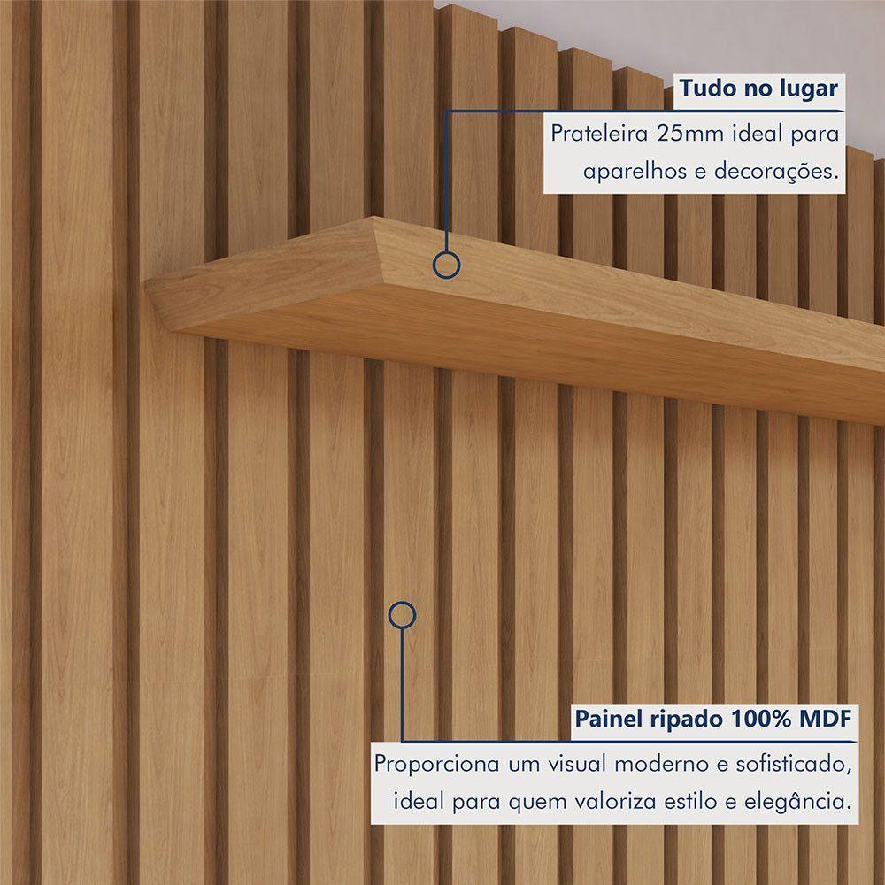 Painel Suspenso 138 Cm Com Nicho Vitória 100% Mdf Cinamomo/off White - 5