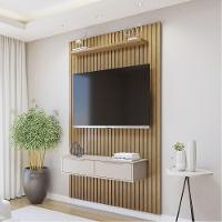 Painel Suspenso 138 Cm Com Nicho Vitória 100% Mdf Cinamomo/off White - 2