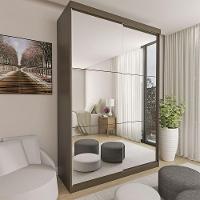 Guarda Roupa Solteiro Lila 2 Portas 6 Espelhos Minastex Freijó - 1