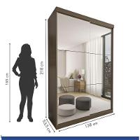 Guarda Roupa Solteiro Lila 2 Portas 6 Espelhos Minastex Freijó