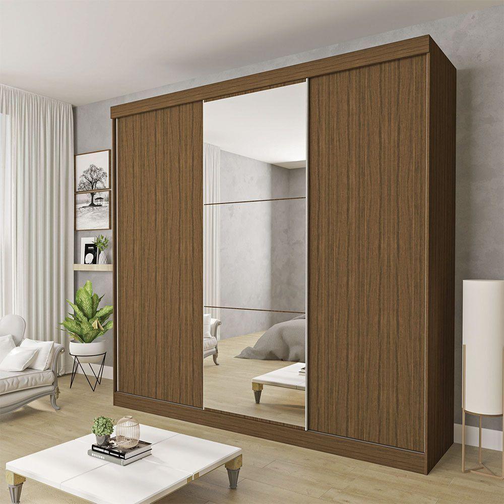 Guarda Roupa Casal Evidence 3 Portas E 3 Espelhos Minastex Freijó - 1