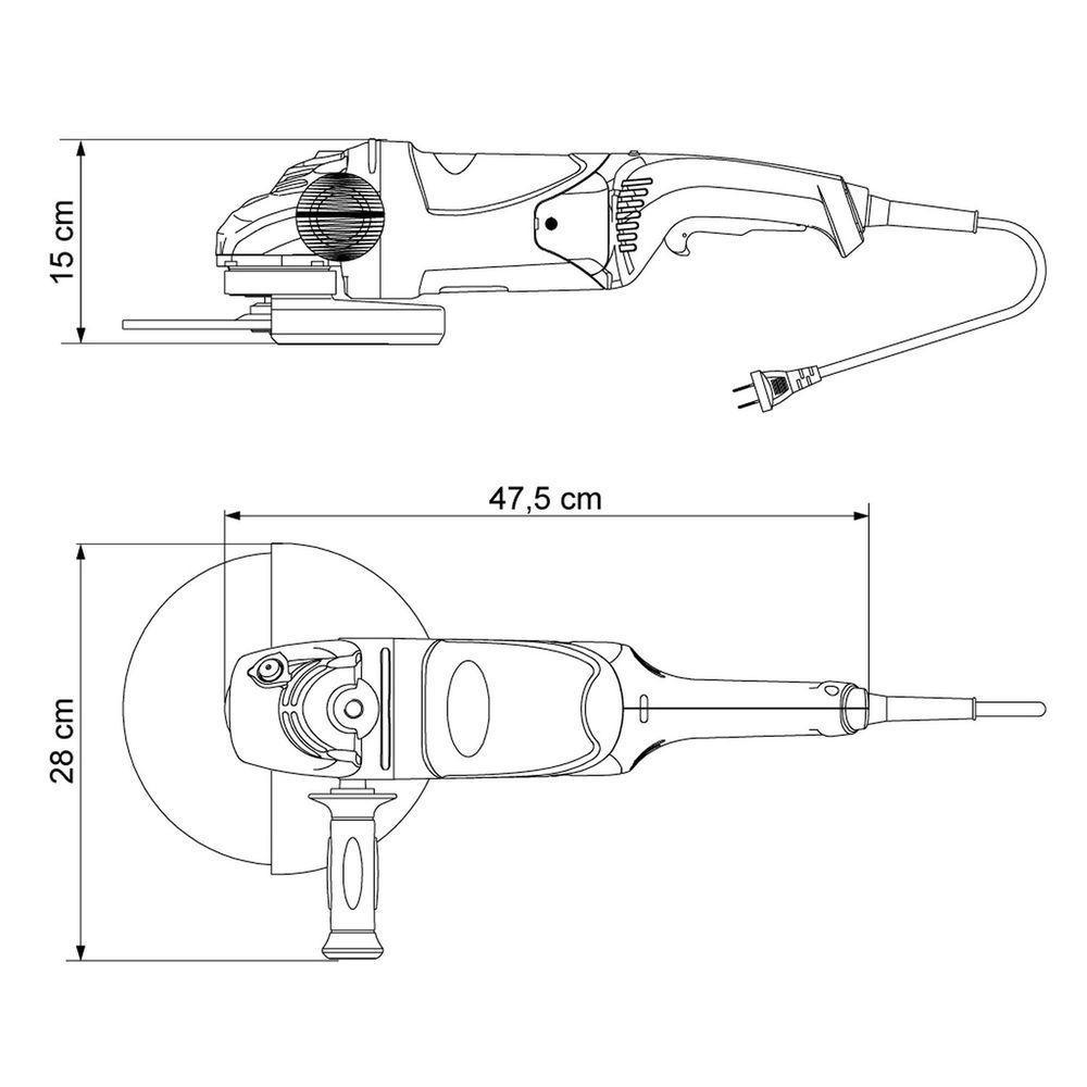 Esmerilhadeira Angular Elétrica 2400 W 7 127 V Tramontina Master Para Uso Profissional Tramontina - 3