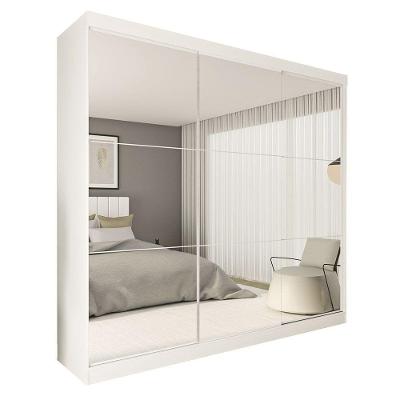 Guarda Roupa Casal Rennes 3 Portas de Correr 4 Gavetas Branco MDP