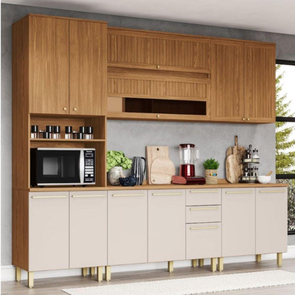 Armário Aéreo 2 Portas Ripadas 80cm Requinte Henn Nature - 5