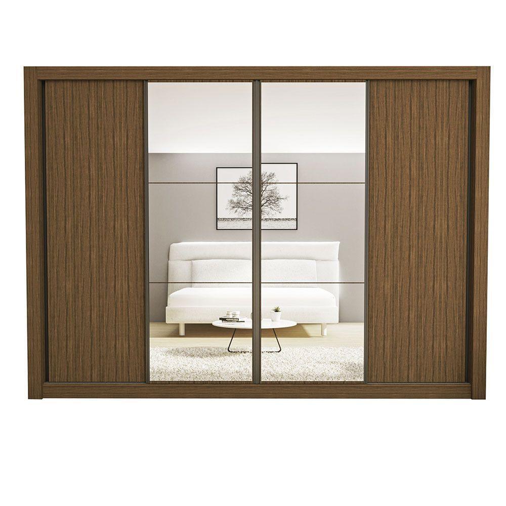 Guarda Roupa Casal Firenze Com 6 Espelhos 4 Portas Minastex Freijó - 3