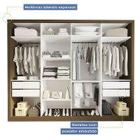 Guarda Roupa Casal Firenze Com 6 Espelhos 4 Portas Minastex Freijó - 8
