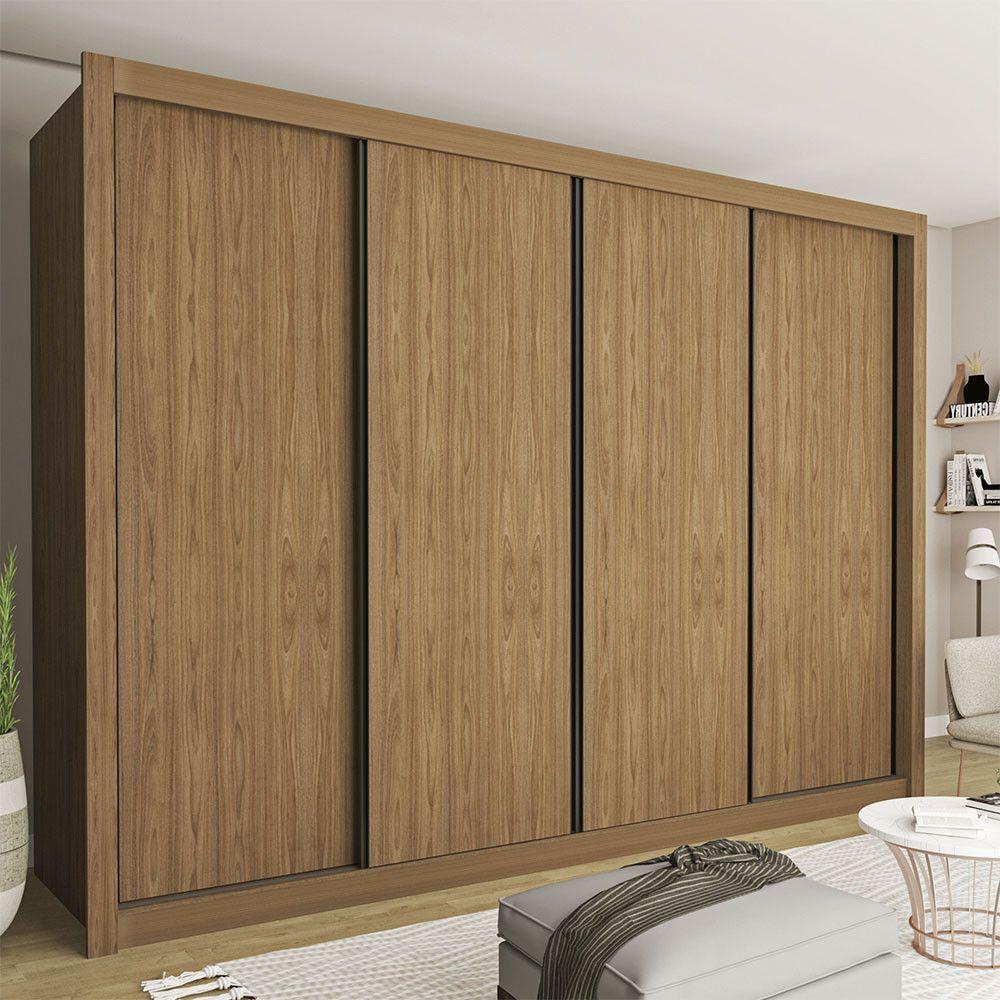 Guarda Roupa Casal Milano 4 Portas 4 Gavetas Minastex Carvalho - 1