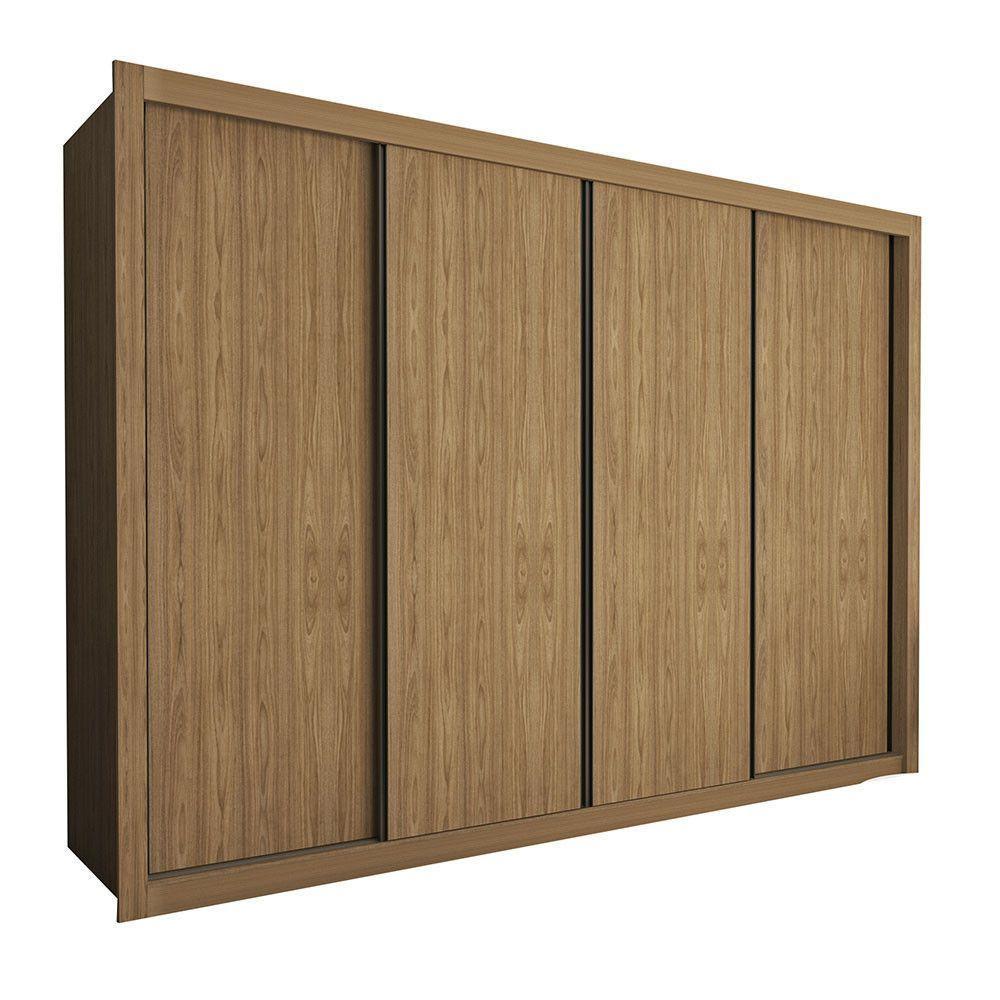 Guarda Roupa Casal Milano 4 Portas 4 Gavetas Minastex Carvalho - 2