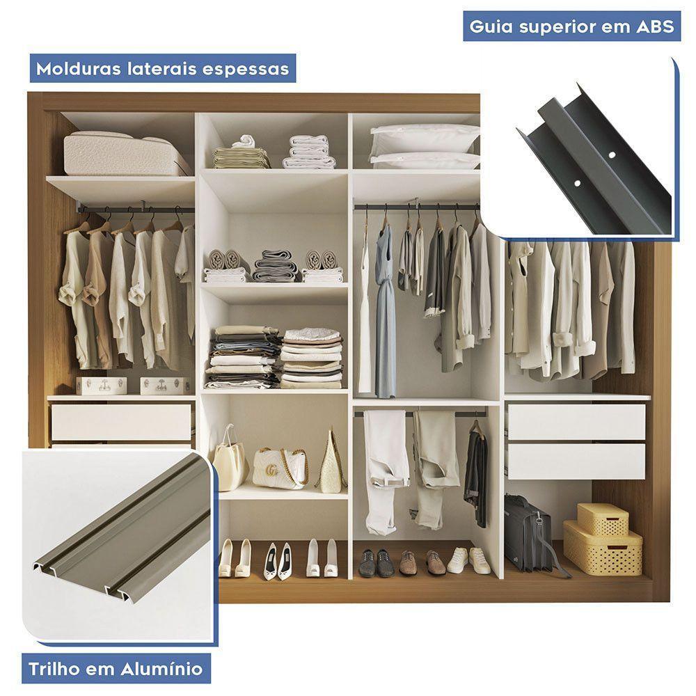Guarda Roupa Casal Milano 4 Portas 4 Gavetas Minastex Carvalho - 8