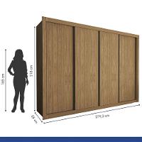 Guarda Roupa Casal Milano 4 Portas 4 Gavetas Minastex Carvalho