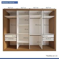 Guarda Roupa Casal Milano 4 Portas 4 Gavetas Minastex Carvalho - 5