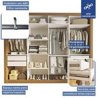 Guarda Roupa Casal Milano 4 Portas 4 Gavetas Minastex Carvalho - 10