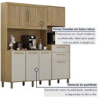 Armário De Cozinha 7 Portas 2 Gavetas Quartzo Valdemóveis Cinamomo/off White - 5