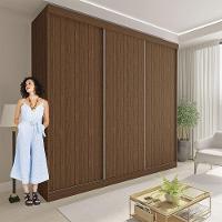 Guarda Roupa Casal Cronos 3 Pts De Correr 4 Gavetas Minastex Freijó - 5