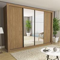 Guarda Roupa Casal Firenze Com 6 Espelhos 4 Portas Minastex Carvalho - 1