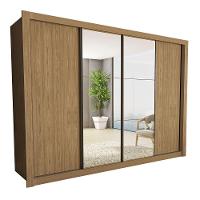 Guarda Roupa Casal Firenze Com 6 Espelhos 4 Portas Minastex Carvalho - 2