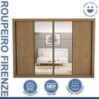 Guarda Roupa Casal Firenze Com 6 Espelhos 4 Portas Minastex Carvalho - 7