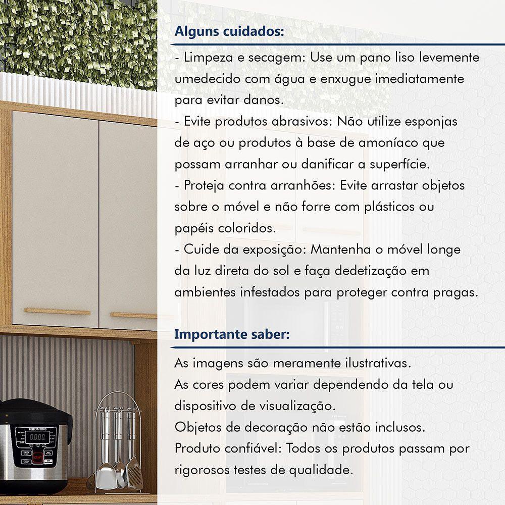 Armário Aéreo Para Cozinha 2 Portas 80cm Torino Valdemóveis Cinamomo/off White - 8