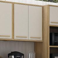 Armário Aéreo Para Cozinha 2 Portas 80cm Torino Valdemóveis Cinamomo/off White - 2