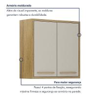 Armário Aéreo Para Cozinha 2 Portas 80cm Torino Valdemóveis Cinamomo/off White