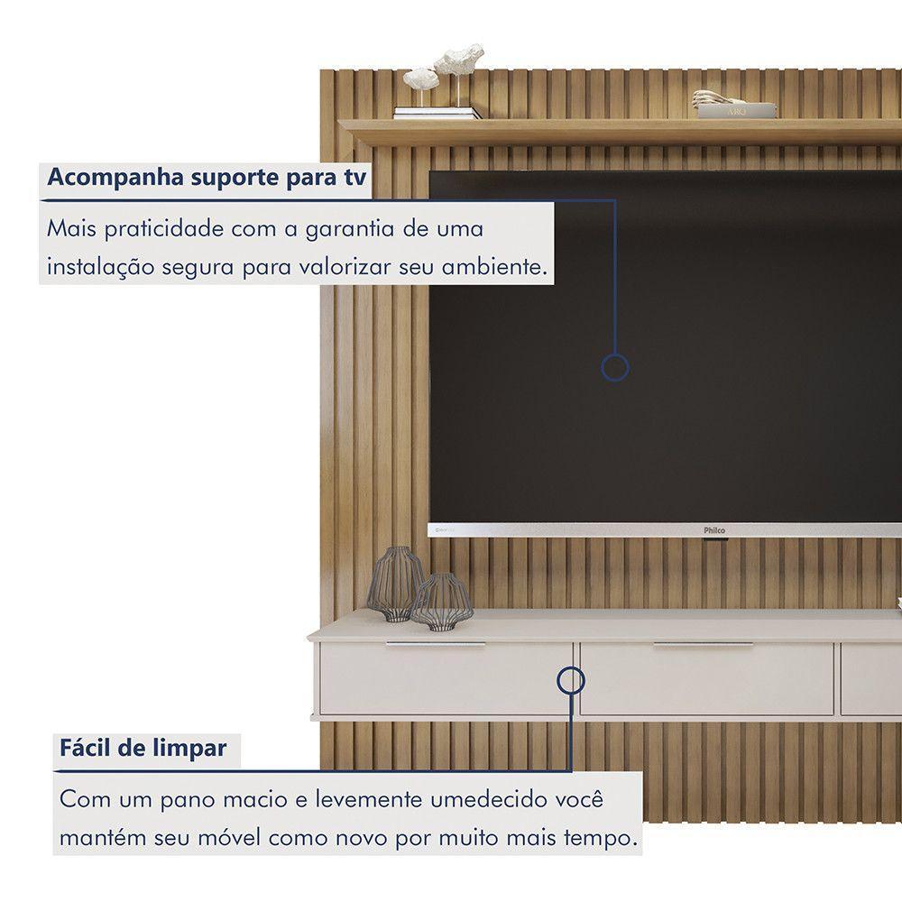 Painel Suspenso 227,6 Cm Com Nicho Vitória 100% Mdf Cinamomo/off White - 6