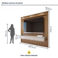 Painel Suspenso 227,6 Cm Com Nicho Vitória 100% Mdf Cinamomo/off White - 7