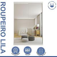 Guarda Roupa Solteiro Lila 2 Portas 6 Espelhos Minastex Branco - 7