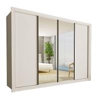 Guarda Roupa Casal Firenze Com 6 Espelhos 4 Portas Minastex Branco - 2