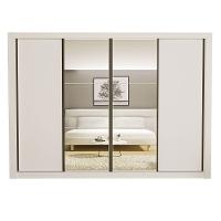 Guarda Roupa Casal Firenze Com 6 Espelhos 4 Portas Minastex Branco - 3