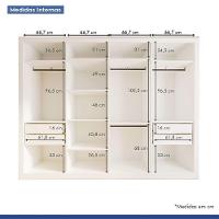 Guarda Roupa Casal Firenze Com 6 Espelhos 4 Portas Minastex Branco - 5